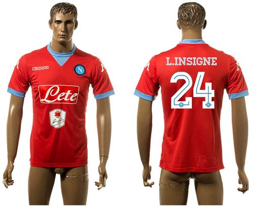 Naples #24 L.Insigne Red Away Soccer Club Jersey